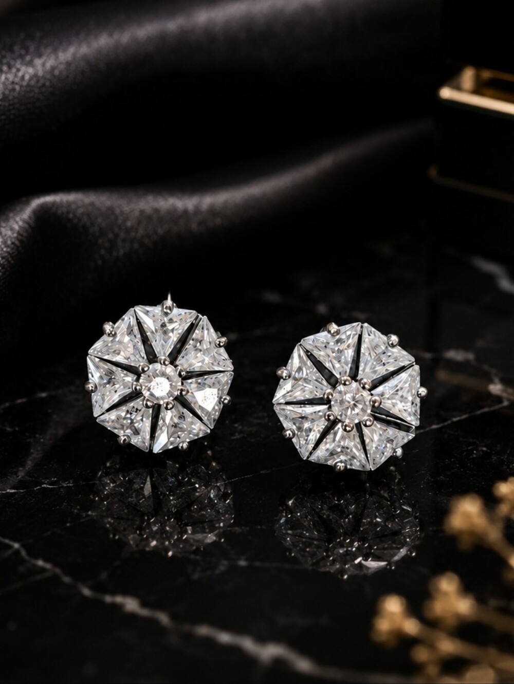 Francesca's Cubic Zirconia Snowflake Earrings